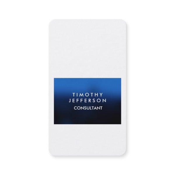 Personalized Custom Blue White Elegant Modern