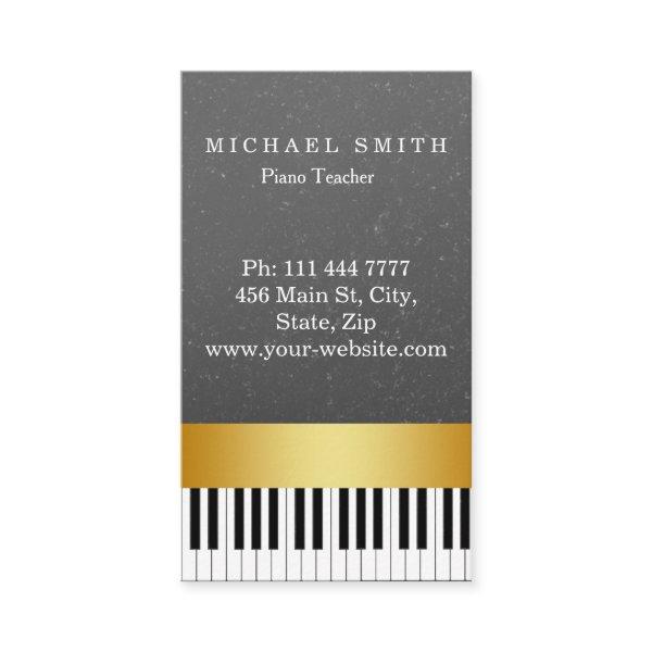 Personalized Custom Gold Stripe Piano Teacher
