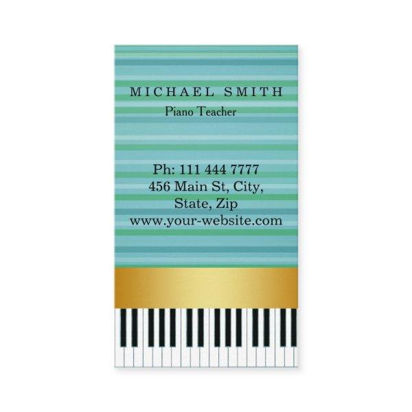 Personalized Custom Gold Stripe Piano Teacher