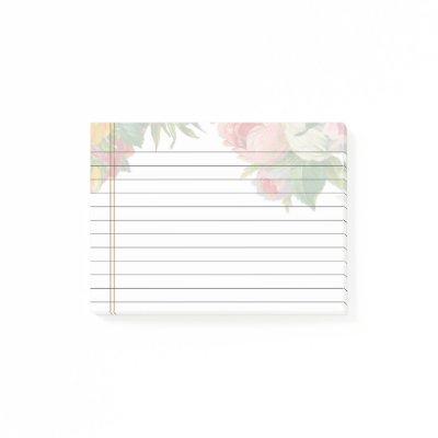 Personalized Customizable Lined Notebook Paper Post-it Notes