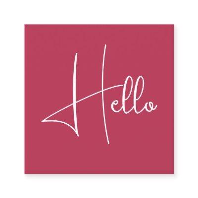 Personalized Elegant Modern Trendy Template Hello Square