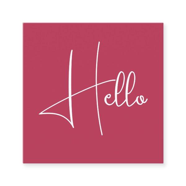 Personalized Elegant Modern Trendy Template Hello Square
