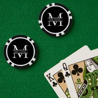 Personalized Elegant Monogram and Name Poker Chips