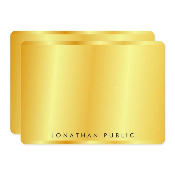 Personalized Elegant Trendy Gold Metallic Look Note Card