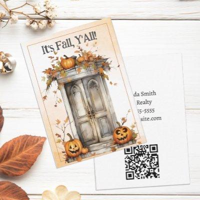 Personalized Fall Real Estate Pop By Note Card