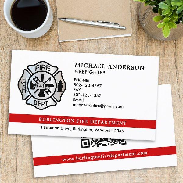 Personalized Firefighter Fire Department QR Code