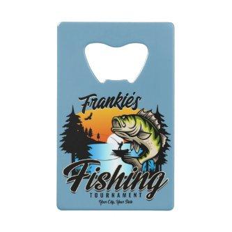 Personalized Fishing Tournament Fish Angler Trout  Credit Card Bottle Opener