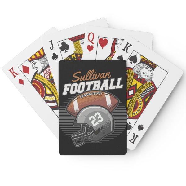 Personalized Football Player Team Number Helmet  Poker Cards