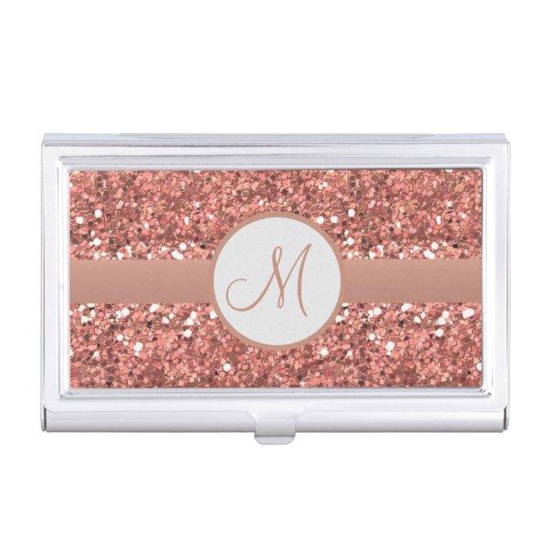 Personalized Glitter Rose Gold Sequin Monogram  Case