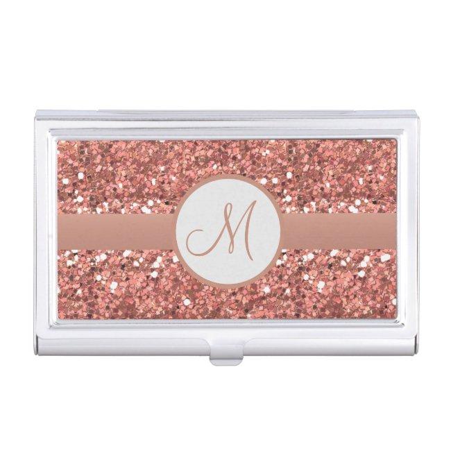 Personalized Glitter Rose Gold Sequin Monogram Case