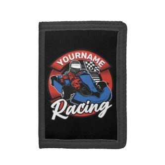 Personalized Go Kart Extreme Racing Karting Race  Trifold Wallet