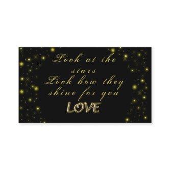 Personalized Gold and sparkles stars on black