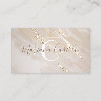 Personalized Gold Foil Marble Monogram