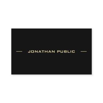 Personalized Gold Text Black Template Modern Chic