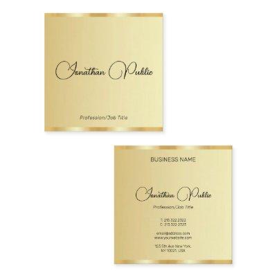 Personalized Handwritten Script Faux Gold Template Square
