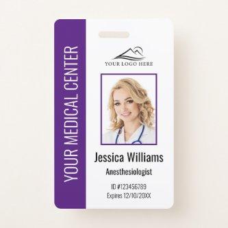 Personalized Healthcare Employee Purple ID Badge