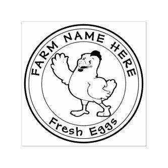 Personalized Hen Lays Eggs Fresh Family Farm Self-inking Stamp
