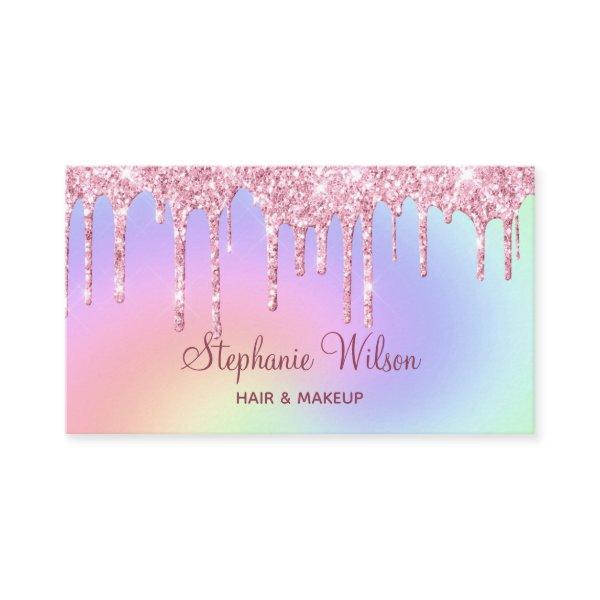 Personalized Holographic  | Dripping Pink Glitter