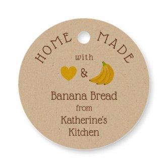 Personalized Homemade  Banana bread Rustic Kraft   Favor Tags