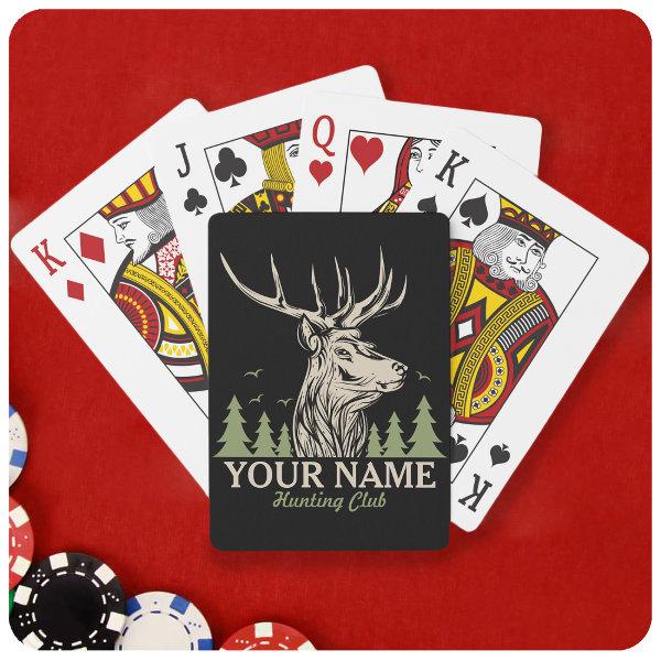Personalized Hunter Deer Elk Antler Hunting Club  Playing Cards