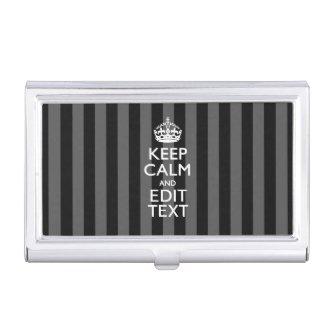 Personalized KEEP CALM Your Text on Black Stripes  Case