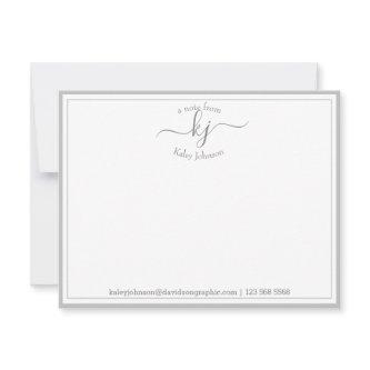 Personalized Light Gray From The Desk Of Note Card
