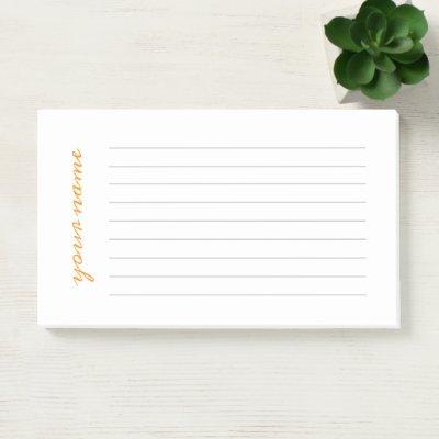 Personalized Lined Post It Notes