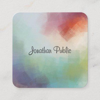Personalized Modern Abstract Art Template Elegant Square