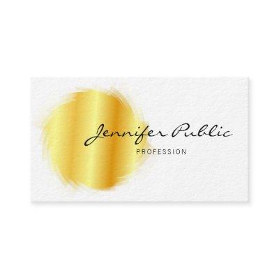 Personalized Modern Elegant Handwriting Gold White