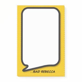 Personalized Modern Funny Speech Bubble Post-it Notes