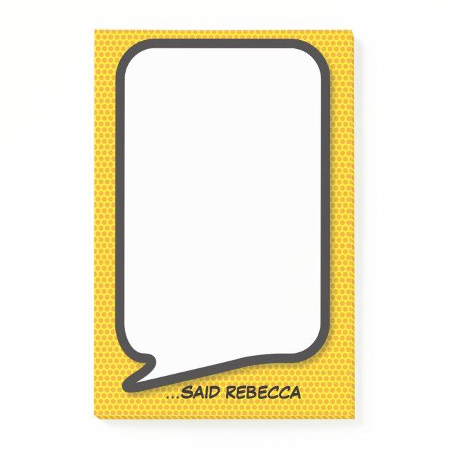 Personalized Modern Funny Speech Bubble Post-it Notes