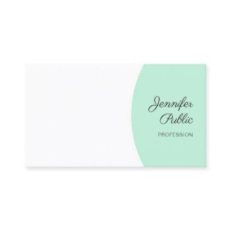 Personalized Modern Handwritten Elegant Mint Green