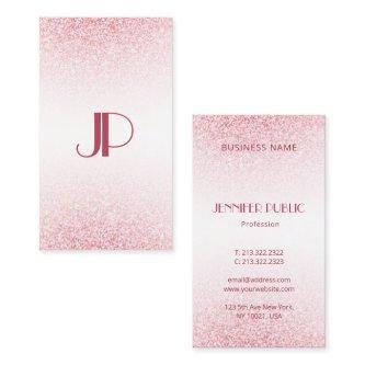 Personalized Modern Pink Rose Gold Glitter