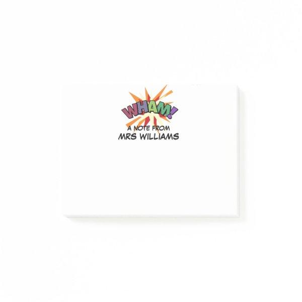 Personalized Modern Simple Comic Book WHAM Post-it Notes