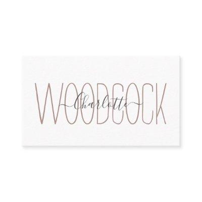 Personalized Monogram Typography Calling Card