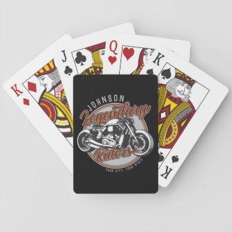 Personalized Motorcycle Legendary Rider Biker NAME Playing Cards