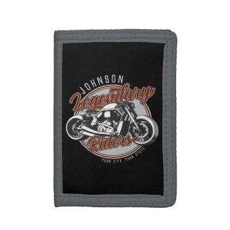 Personalized Motorcycle Legendary Rider Biker NAME Trifold Wallet