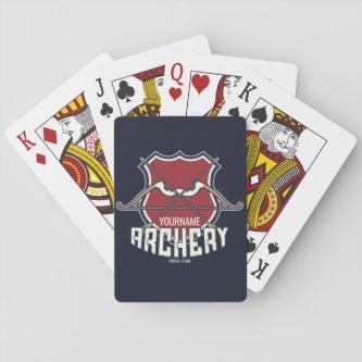 Personalized NAME Archery Sports Recurve Bow Arrow Playing Cards