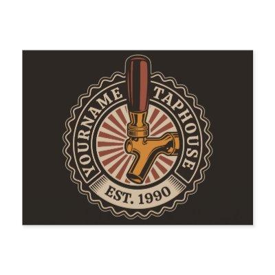 Personalized NAME Craft Beer Taphouse Brewery Bar  Postcard