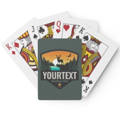 Personalized NAME Elk Hunting Wilderness Sunset  Poker Cards