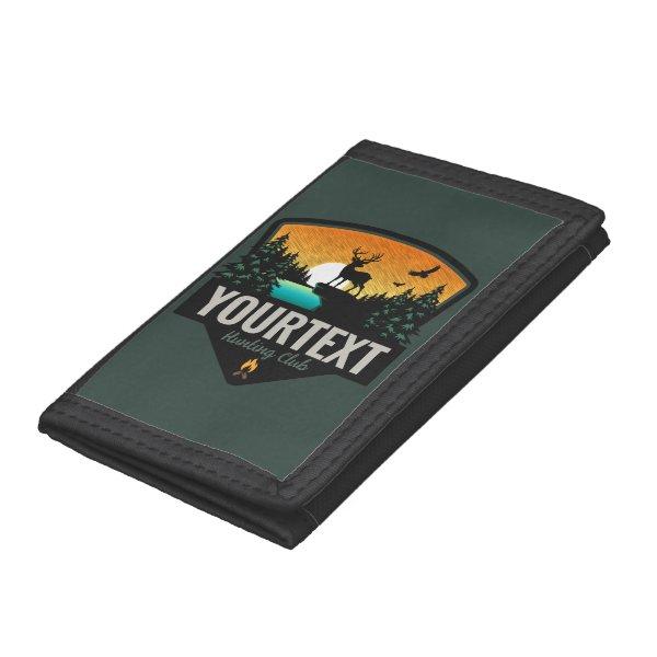 Personalized NAME Elk Hunting Wilderness Sunset Trifold Wallet