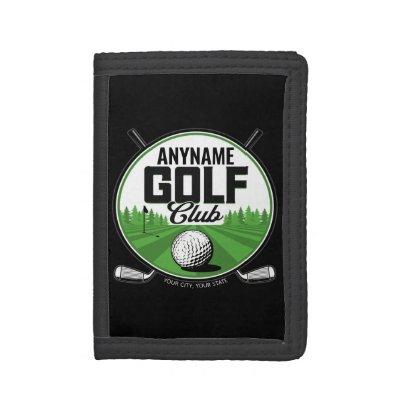 Personalized NAME Golfing Pro Golf Club Player  Trifold Wallet