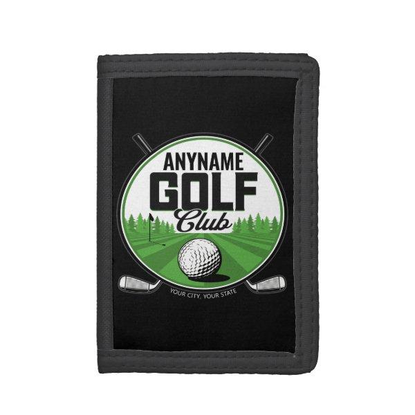 Personalized NAME Golfing Pro Golf Club Player  Trifold Wallet