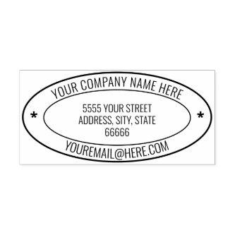 Personalized Name Info Address Oval Rubber Stamp