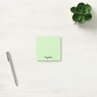 Personalized Name Light Green Home Office Business Post-it Notes