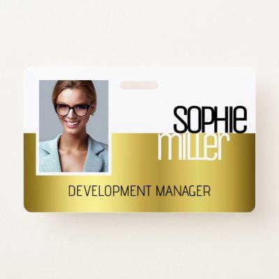 Personalized Name Luxury Golden Gradient Trendy  Badge