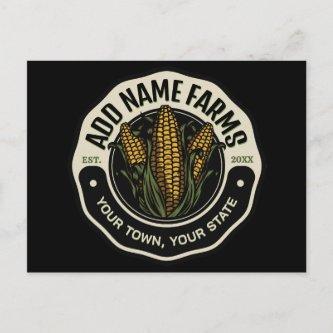 Personalized NAME Sweet Corn Garden Farm Farmer Postcard