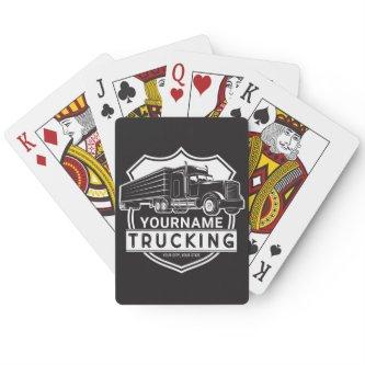 Personalized NAME Trucking Big Rig Semi Trucker   Poker Cards