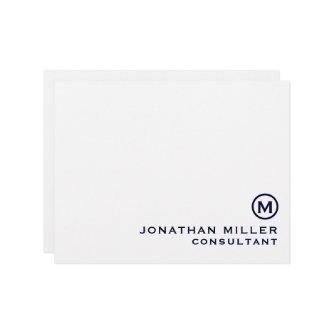 Personalized Navy Classic Monogram Letterhead
