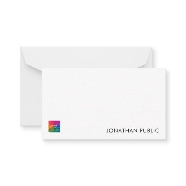 Personalized Note Cards Add Text Logo Here Simple